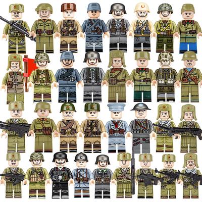 Один военный строительный блок фигурка солдат мальчик военный сборка мелких частиц игрушка сумка