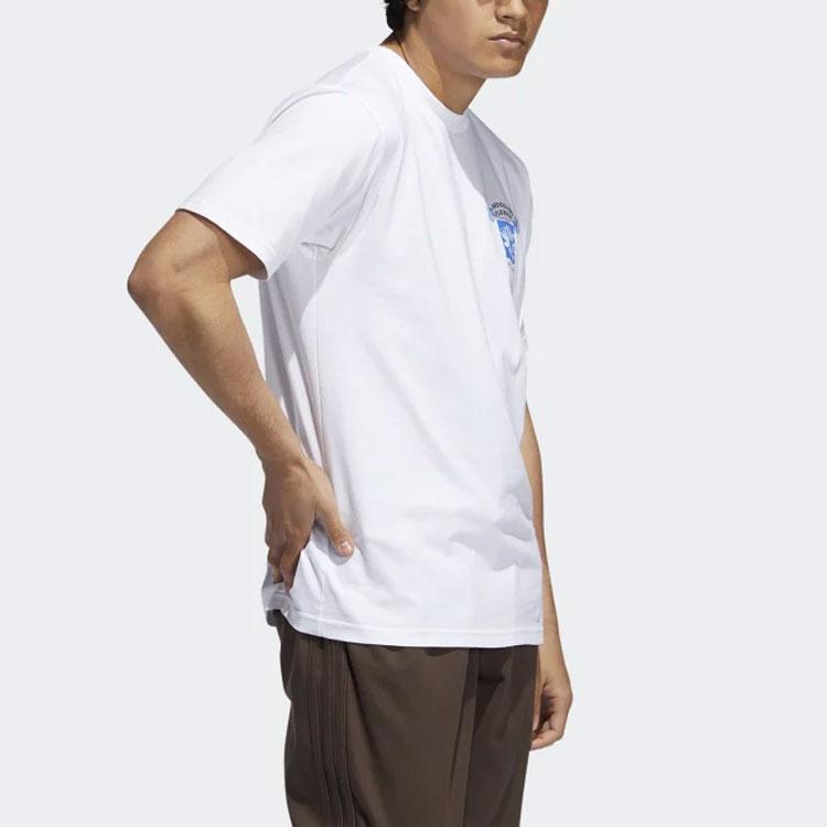 adidas Футболка Originals Clover BK с принтом сзади, спортивные мужские топы с круглым вырезом и короткими рукавами, белые EC7298