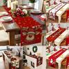 Новогодний Рождественский Скатерть Снеговик Олень Рождественский Флаг для Стола Покрытие Navidad Подарок Санта Клаус Рождественская Скатерть Рождественская Вечеринка