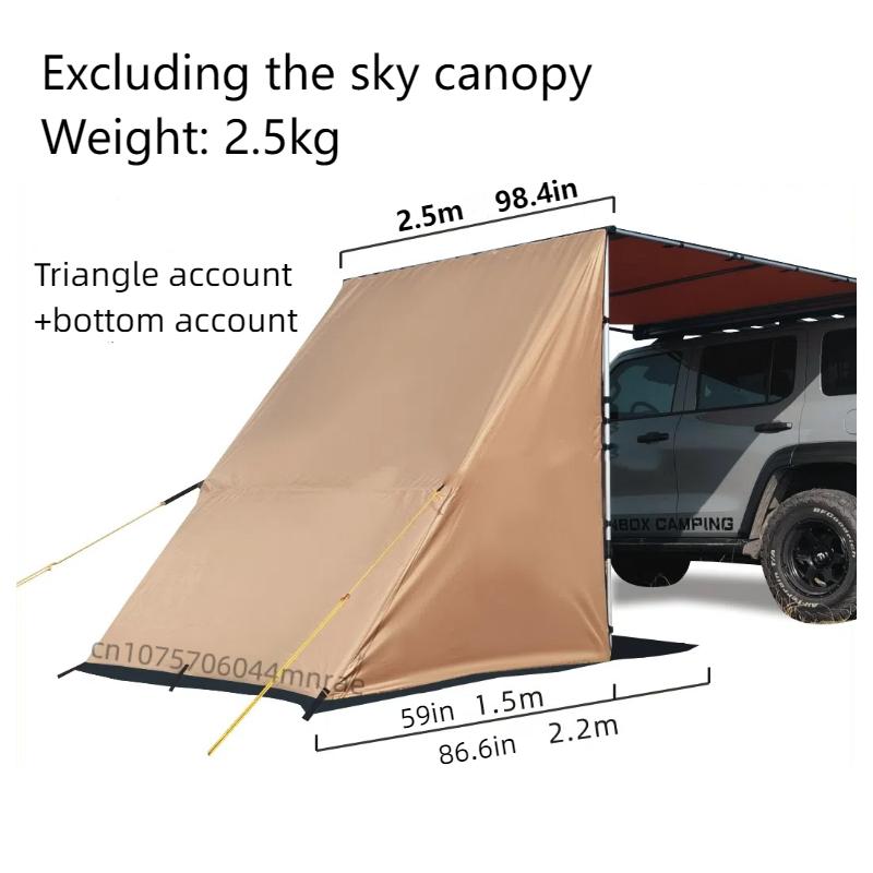 Боковая палатка для автомобиля, аксессуары для расширения, укрытие с окнами, боковое расположение сумок, палатка для проекционного экрана