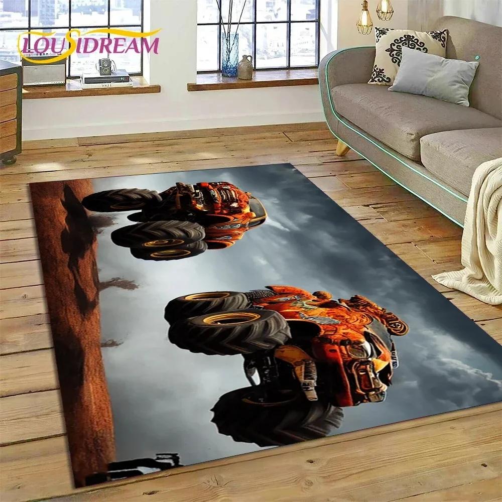 Ковер-мультфильм Monster Truck Monster Jam для спальни, гостиной, дома, украшение для дивана, большая игровая напольная подстилка для детей