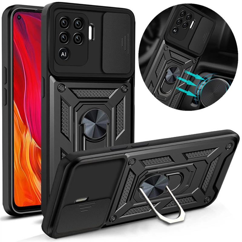 Противоударный чехол для OPPO A94 4G A93 F17 F19 Pro, магнитный автомобильный держатель, задняя крышка с кольцом для Reno 4 5 Lite, защитный чехол для камеры