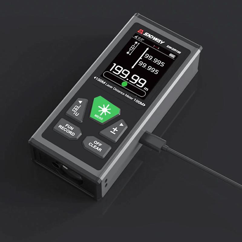 SNDWAY SW-DG60 DG100 2 Way Laser Measure Meter Rangefinder Green Laser Distance Meter Mini Digital Range Finder 60M 100M