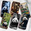 Мультяшный Аниме Панда Милый Для OPPO Reno 5 6 7 A96 A40 A58 Realme GT A74 A78 Neo2 A74 A78 Find X5 X3 X7 X8 Черный Чехол для Телефона