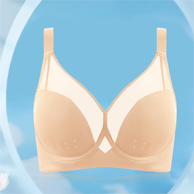 Летнее бесшовное нижнее белье женское большая грудь показывает маленькую грудь, собирает и закрывает подмышечные складки, тип с регулировкой против провисания, тонкое полное