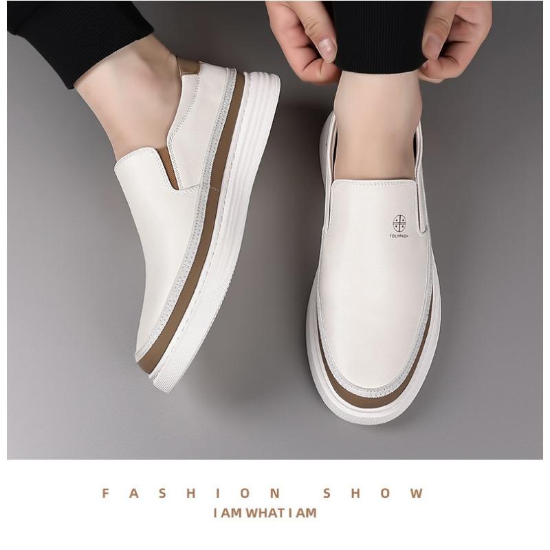 Модные весенне-осенние повседневные туфли на платформе из мягкой кожи для мужчин, дизайнерские новые туфли для сноубординга с мягкой подошвой, повседневные мужские кроссовки