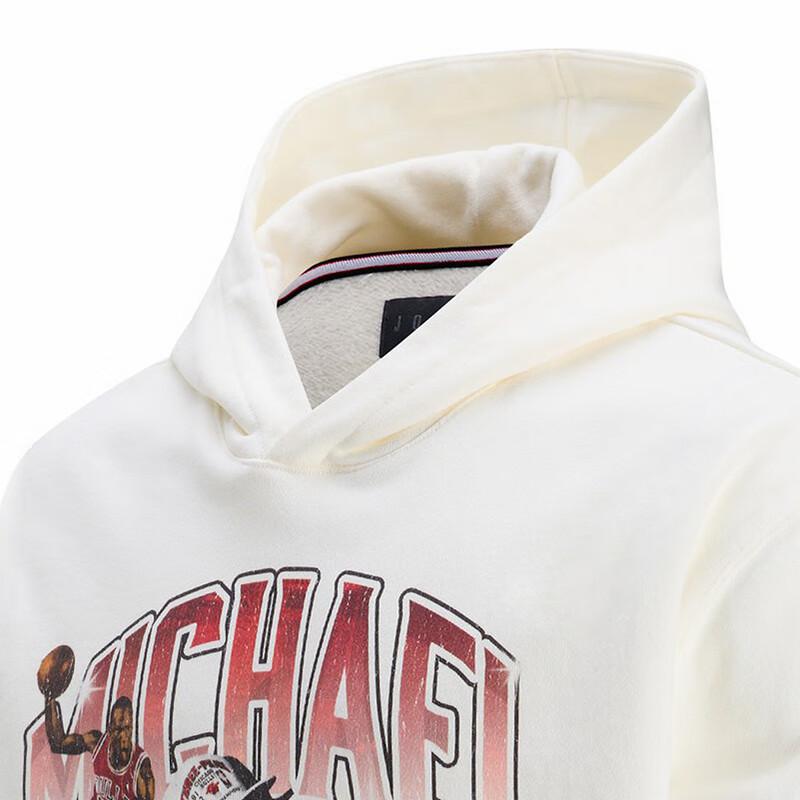 Jordan Мужская повседневная толстовка с флисовой подкладкой и рисунком персонажей Flight Fleece Character Pattern, цвет Sail-White, артикул HJ4397133.