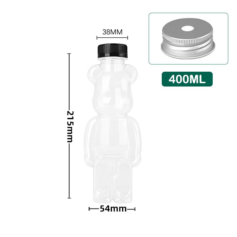 Мультяшная бутылка чая с молоком, кукольный медведь в форме прозрачной утолщенной бутылки сока