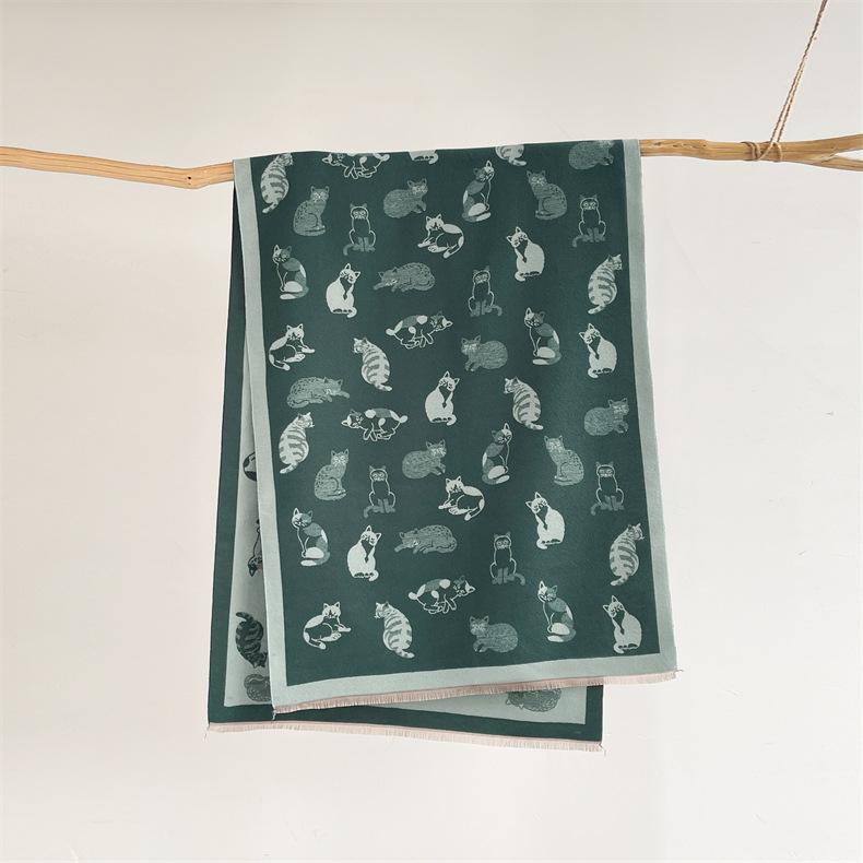 2024 Autumn/Winter New Imitation Cashmere Exterior Warm Office Versatile Extended Thick Scarf Air Conditioning Room Shawl for Women