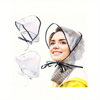 1 шт. ПВХ дождевой чепчик для женщин прозрачная водонепроницаемая дождевая шляпа прозрачные дождевые шляпы прозрачный водонепроницаемый дождевой шарф многоразовый водоотталкивающий складной