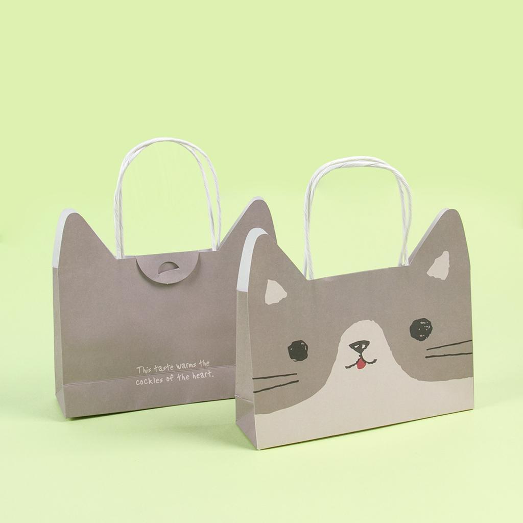 Cute Animal Paper Gift Bag Bear Frog Dog Cat Gift Bag Baby Shower Supplies Jungle Birthday Party Candy Cookie Packaging Bags