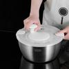 Stainless Steel Salad Spinner with Drain Basket Anti-Slip Base Stop Button Large 5.3 Quart Vegetables Dryer