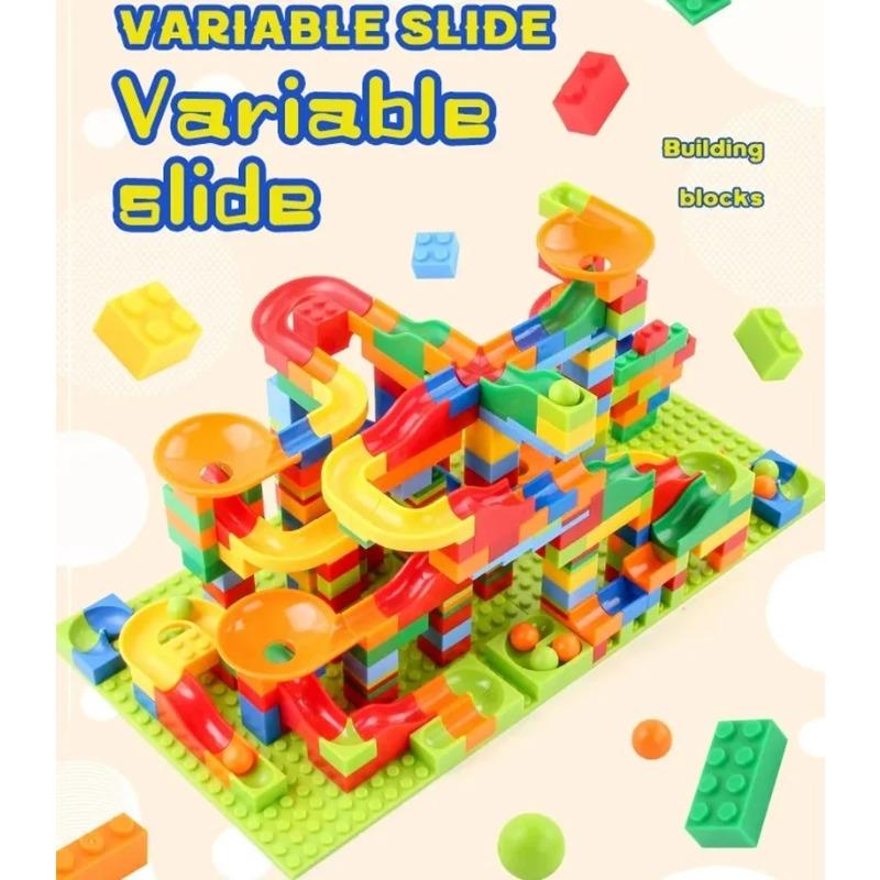 Детский лабиринт, строительство фарватера, сборка кирпичей своими руками, мраморный гоночный блок, небольшой строительный блок, сборка частиц, развивающие игрушки