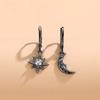 Асимметричные серьги с одним цирконием в форме звезды и луны Wild Ins Wind Jewelry