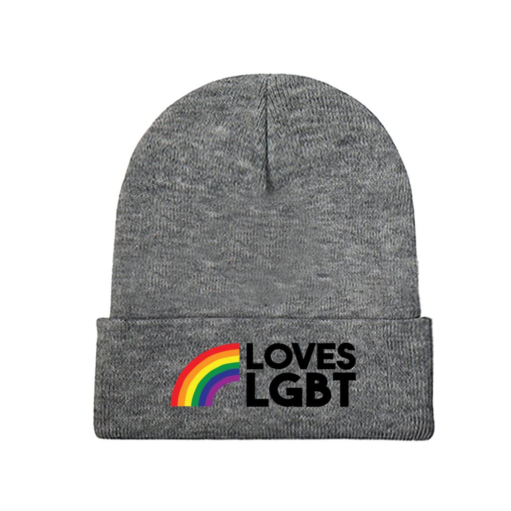 Вязаные шапки ЛГБТ для женщин, шапки унисекс, зимняя шапка для гордости, бисексуалов, лесбиянок, геев, Радуга, теплая шапка в стиле Харадзюку