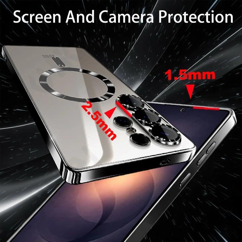 Case for Samsung S26 Ultra with Clear Shockproof Slim Magnetic Phone Protective Ultra Strong Magnet Non-Yellowing Cover Back