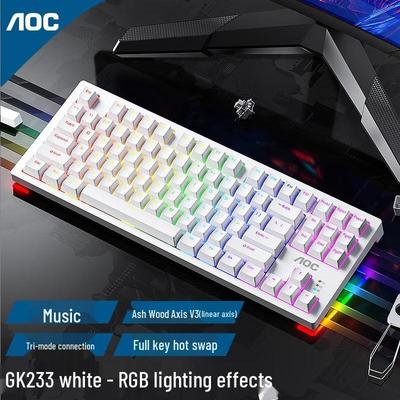 AOC GK233 Трехрежимная механическая клавиатура с 87 клавишами и возможностью горячей замены