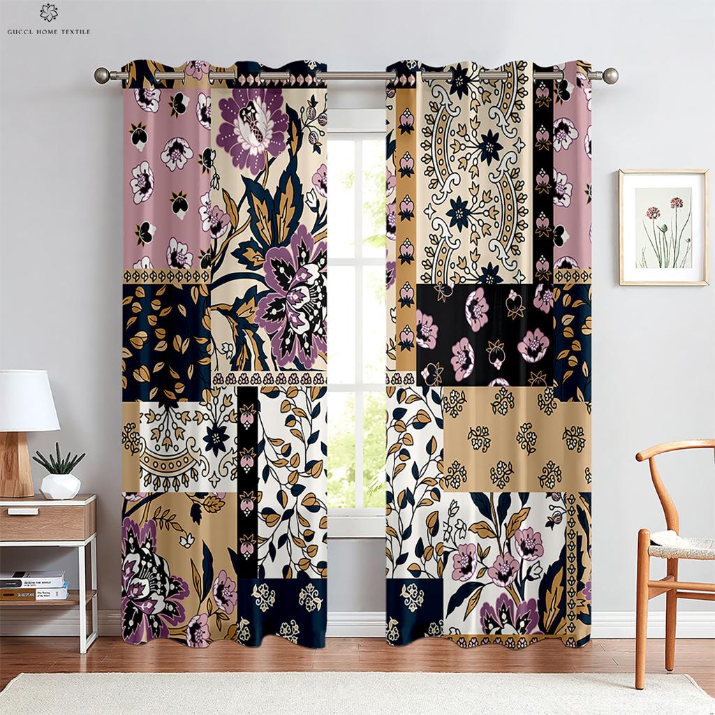 Красочные клетчатые занавески, ретро-богемный стиль, подходят для спальни, гостиной, украшения балкона, украшения дома