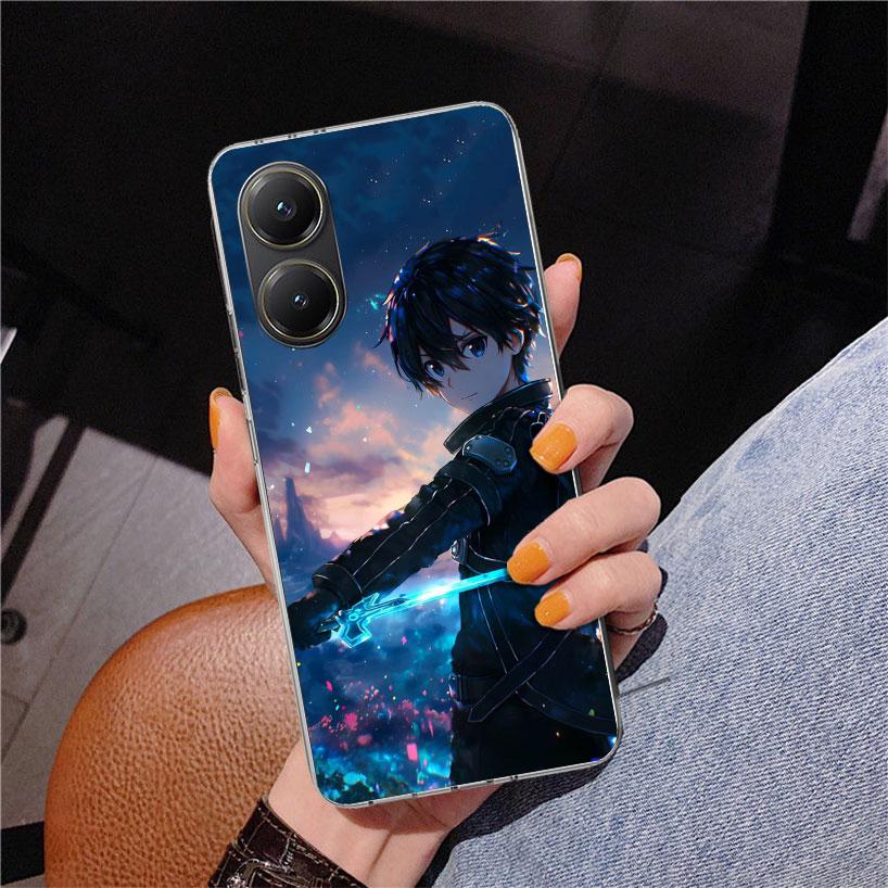 Чехол для телефона Sword Art Online Кирито для Xiaomi Poco X7 X6 X5 Pro F7 Ultra Redmi 15C 15 13C 13 12C 12 10 10A 10C 9 9A 9C 9T