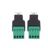 1/2 шт. 6P4C Штекер на 4-контактный винтовой клеммный преобразователь RJ11 Ethernet-разъем для телефонного приемника Удлинительный кабель-адаптер