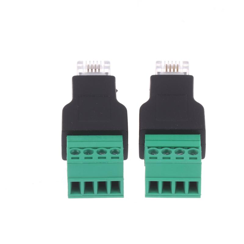 1/2 шт. 6P4C Штекер на 4-контактный винтовой клеммный преобразователь RJ11 Ethernet-разъем для телефонного приемника Удлинительный кабель-адаптер