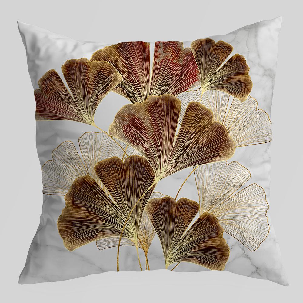 Новый продукт: Подушка с листьями гинкго, зеленая с золотом, наволочка, чехол для подушки и подушка для дивана автомобиля