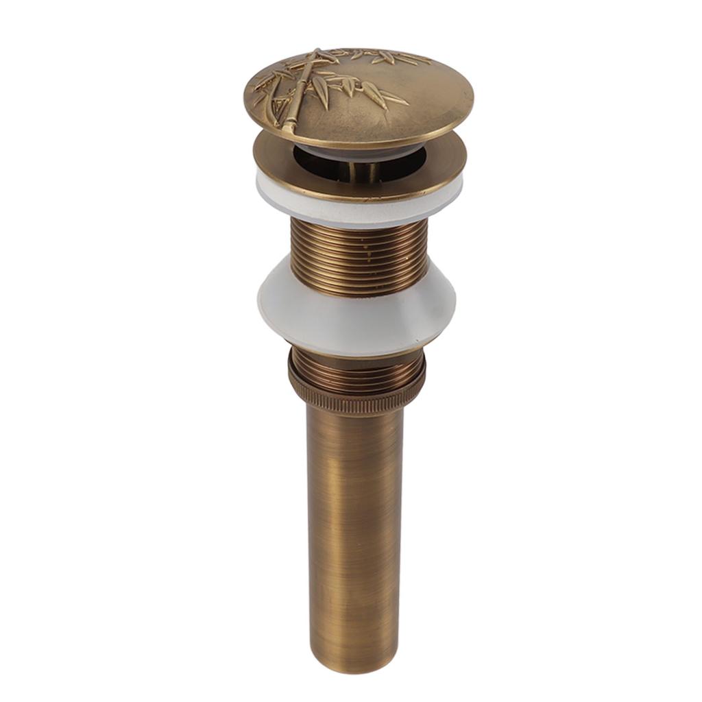 Pop Up Sink Drain Vintage Sink Vessel Drain Stopper Plant Pattern Brass Quick Drainage Sink Parts