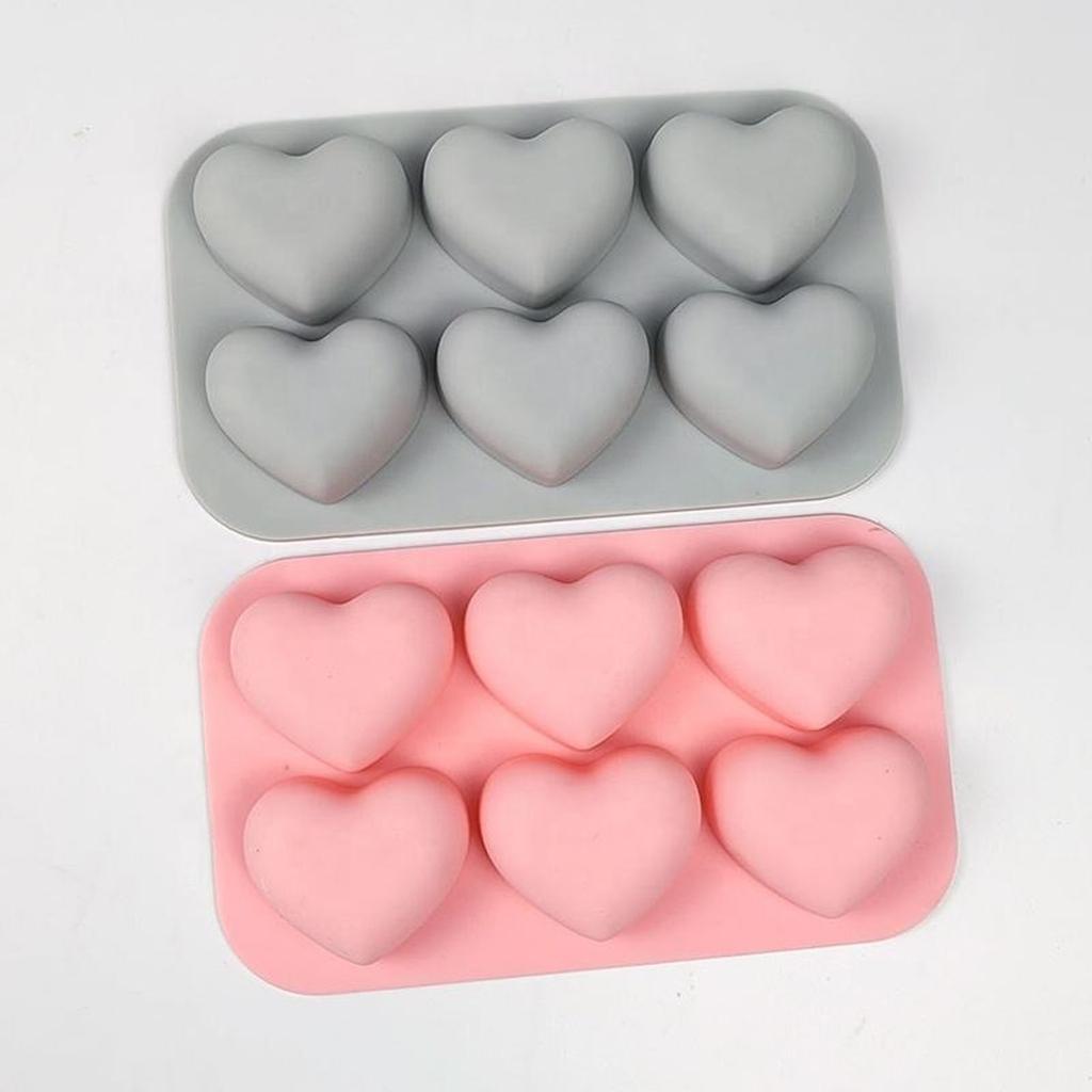 6-панельная форма для шоколада, кухонные принадлежности для выпечки, праздничные силиконовые формы для конфет в форме сердца для семейного сбора