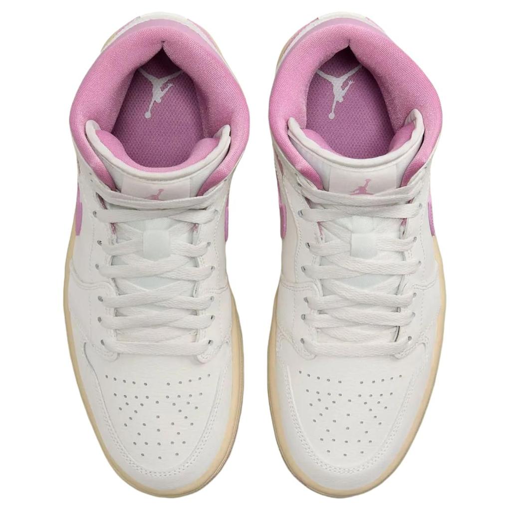 Air Jordan 1 Mid Strawberries & Cream женские кроссовки Sail Pink Coconut-Milk BQ6472-162