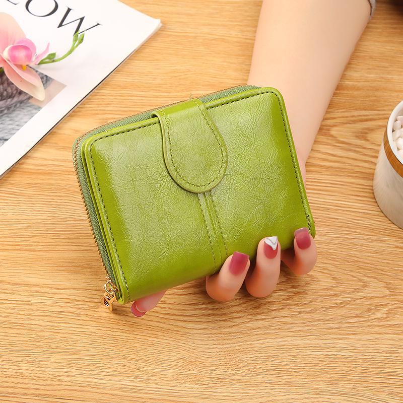 Women's Cute Soft Leather Zipper Wallet - Student-Friendly Two-Fold Coin Purse