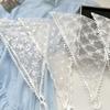 Floral Lace Hair Scarf White Triangle Scarf Countryside Headscarf  Women Accessories