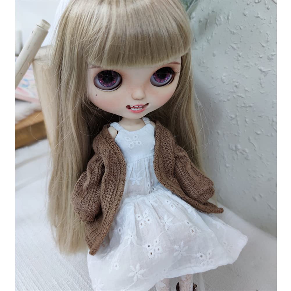 Rakulifey Blythe костюм наряд платье джемпер юбка Blythe кукла одежда Obitsu 24 универсальный 2 цвета (белый)
