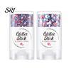 Women Makeup Stick Independence Day Body Glitter Stick, Patriotic USA Flag Face Hair Accessories, Sparkling Red White Blue for 4th of July