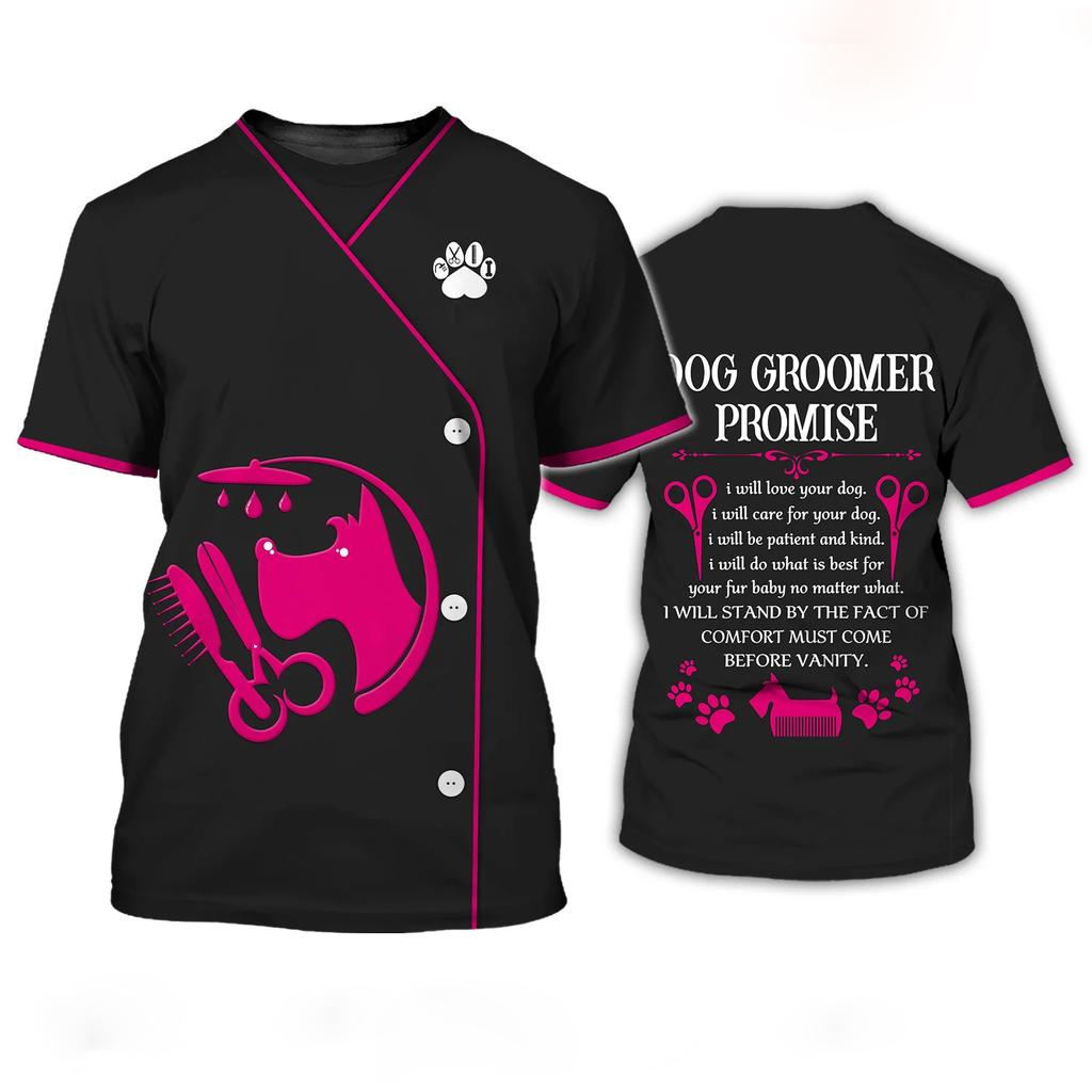 Футболки для грумеров для собак, кошек, груминга, уличная одежда с 3D принтом, мужская и женская модная футболка большого размера, футболки для косплея, топы, униформа, одежда