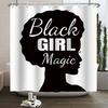 African American Woman Shower Curtain Sexy Black Girl Lady Inspirational Queen Abstract Boho Waterproof Bathroom Shower Curtain