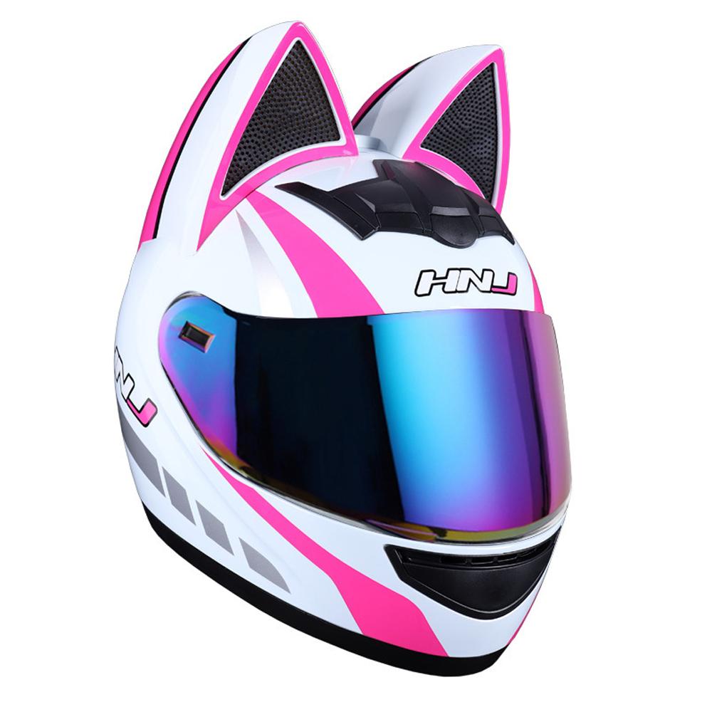 HNJ Мотоциклетный шлем Casco Moto Шлем для бездорожья Съемные кошачьи ушки Четыре сезона Дышащий Мотокросс Мотоциклетный шлем Мужской Женский