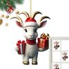 Swing Animal Goat Hanging Pendants Cartoon Goat Xmas Tree Ornament  for Cars Backpacks