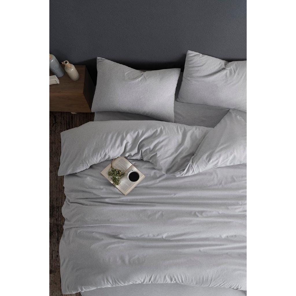 Двойной комплект пододеяльников с простынями | Антрацитовый черный | хлопок