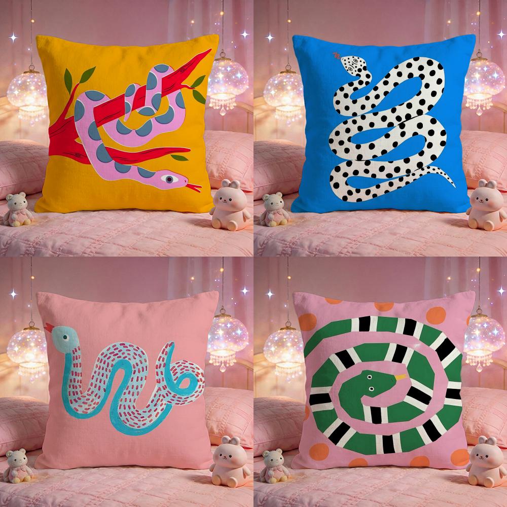 Street Graffiti Snake Cushion Cover Premium Comfort Reversible Pillow Cove Two in One Design for Any Room Car Interior