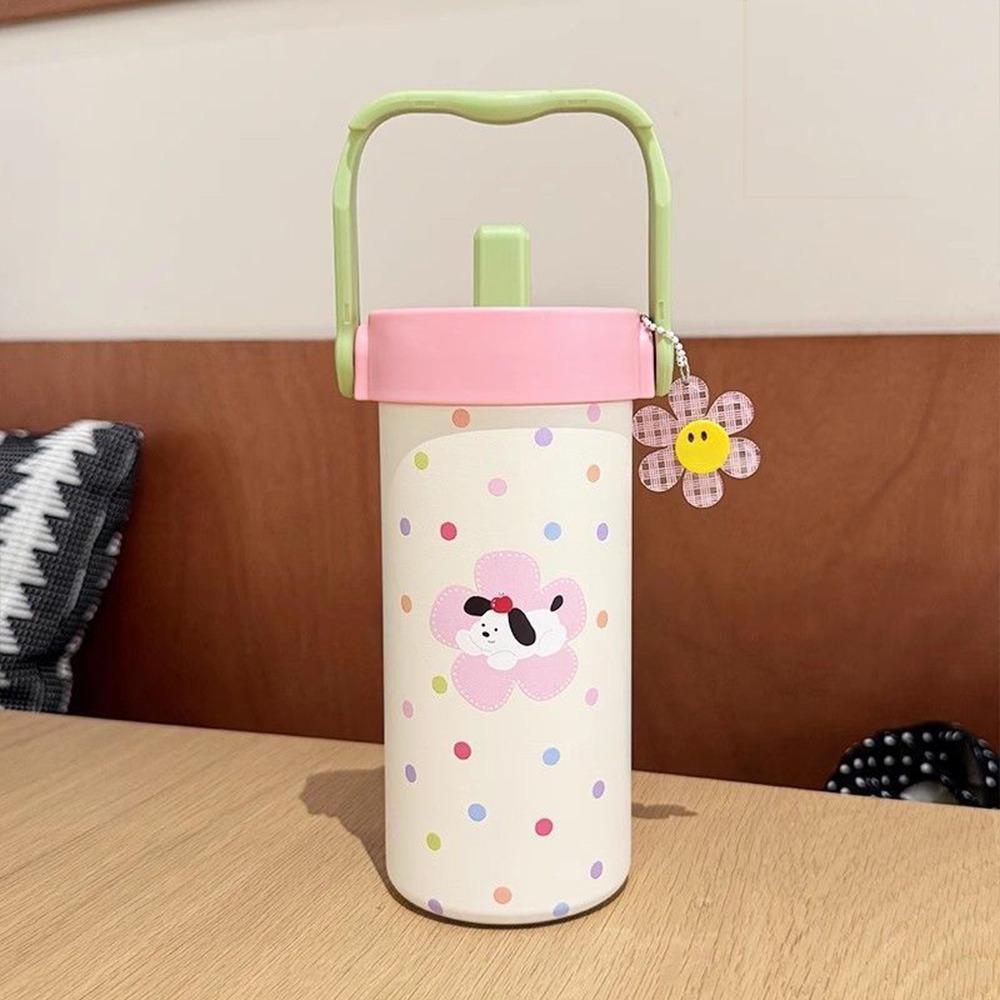 Вакуумная кружка 600 мл с подвеской, изолированная кружка, милая термобутылка для воды для мальчиков и девочек
