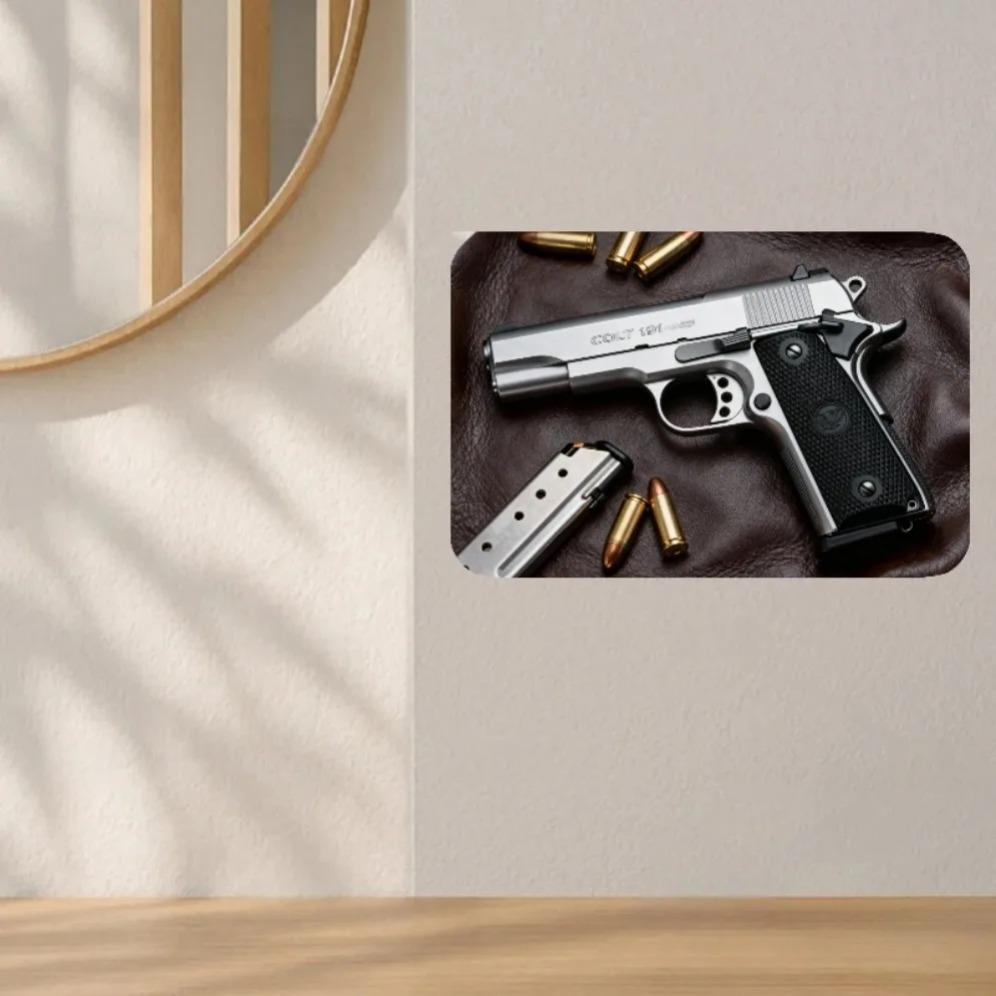Винтажный металлический постер Colt 1911 Пистолет Ретро Настенное искусство для мужской пещеры Бара Гаража
