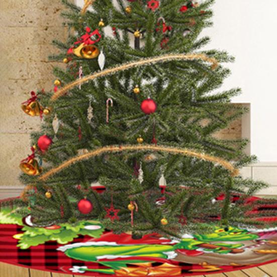 Ковер для рождественской елки, уникальный мультяшный принт, многоразовая юбка для рождественской елки, украшение для вечеринки, коврик для рождественской елки, коврик для рождественской елки