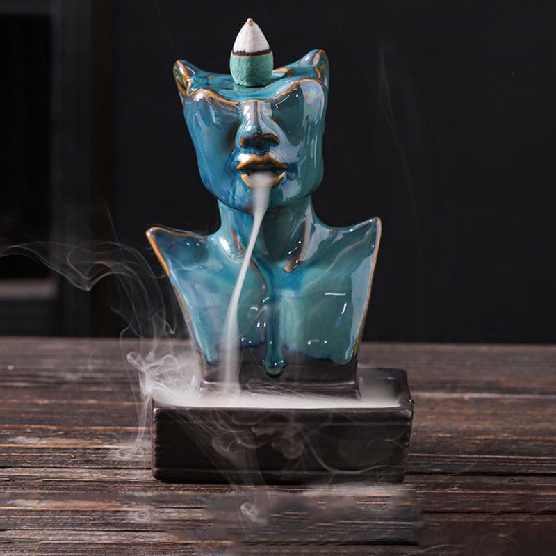 1 шт. курильница для йоги, медитации и домашнего декора, конусы для благовоний, керамический держатель для благовоний с обратным потоком