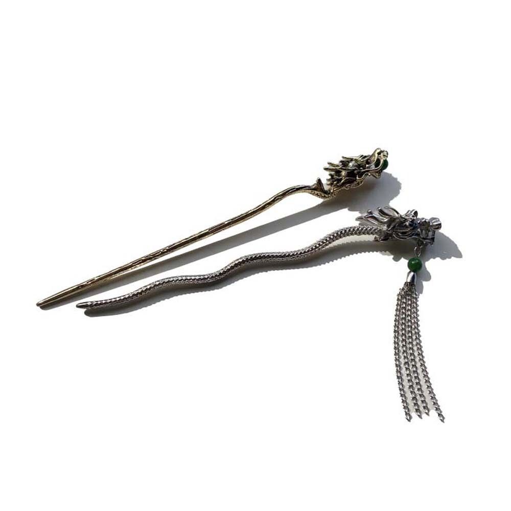 Головные уборы Hanfu, заколка для волос с кисточками, волнистая форма, заколка для волос в китайском стиле, палочка для волос в виде дракона, женская/девушка