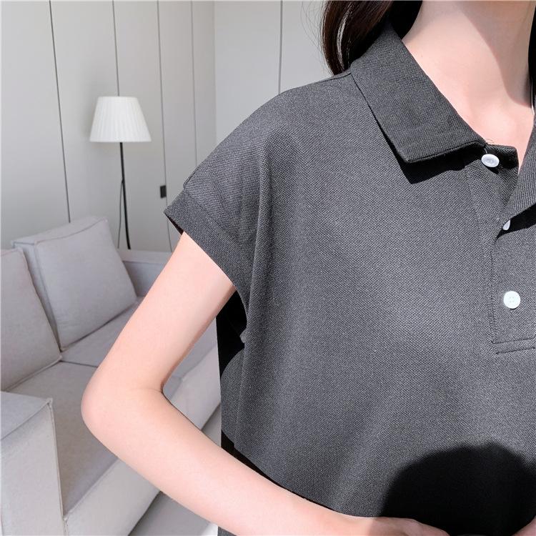 YYFS Женская мода лето весна однотонный принт короткий рукав воротник поло свободная талия повседневные платья