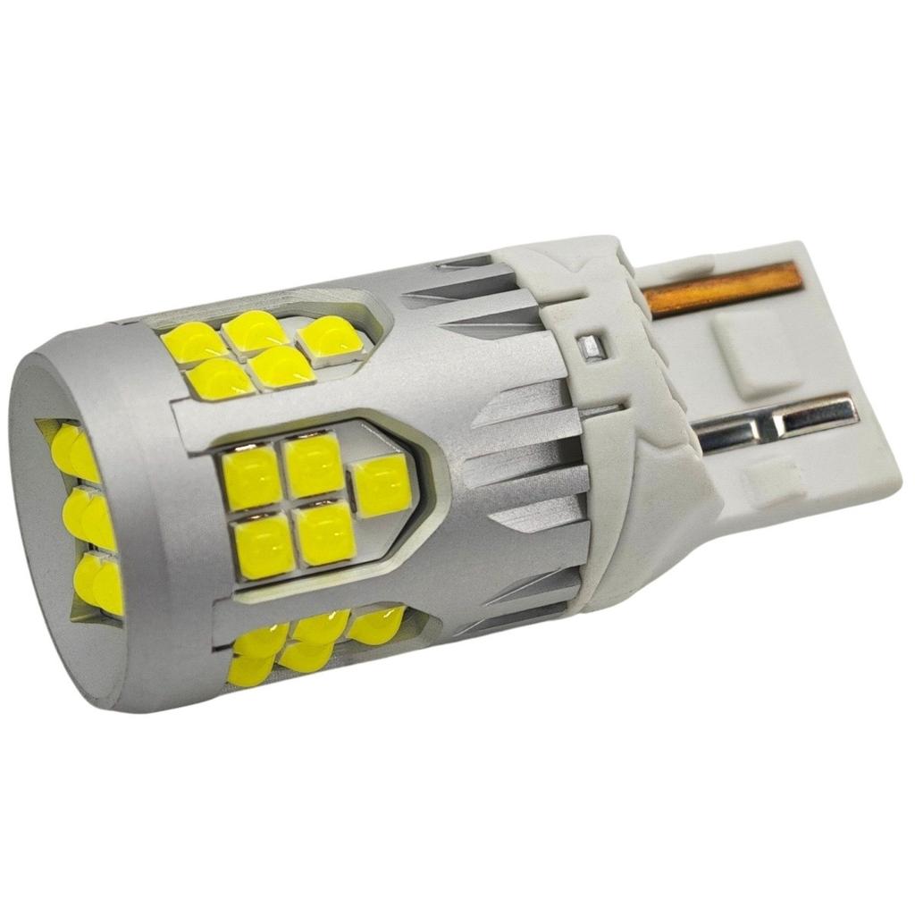 2 шт. светодиодная лампа W21W 7440 10-50 В без ошибок 3000 лм белая мощная для бездорожья