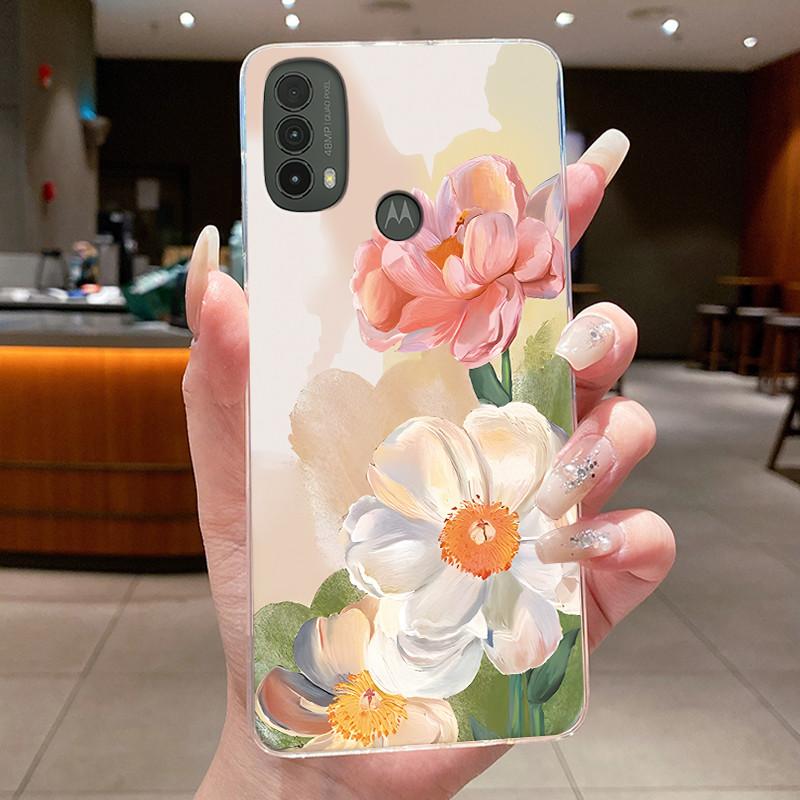 Case For Motorola MOTO E20 E30 E40 Clear Luxury Butterfly Fashion Flower Soft Silicone TPU Phone Cover for MOTO E40 E30 E20 Case