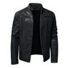 Модные мужские осенне-зимние теплые повседневные кожаные куртки с длинным рукавом на молнии, пальто, топ