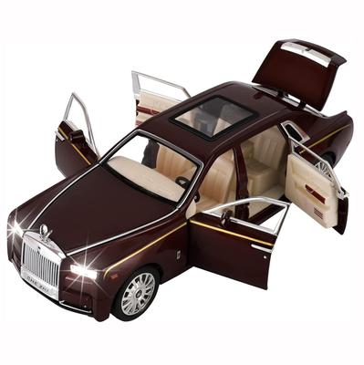 Игрушечный автомобиль Rolls-Royce Phantom 1/24, литая металлическая модель автомобиля для детей 3, 4, 5, 6, 7 лет, со звуковой подсветкой, классический дизайн двери автомобиля, логотип автомобиля можно сложить