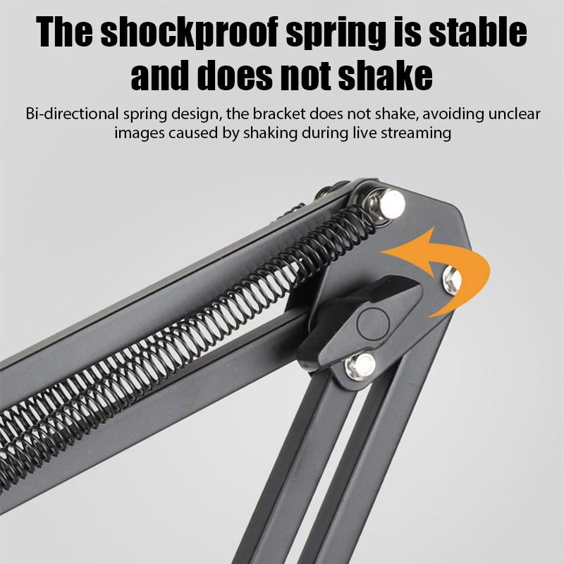Регулируемый выдвижной держатель микрофона для записи, подвесная стрела, ножничный держатель, стойка с зажимом для микрофона, настольный монтажный зажим